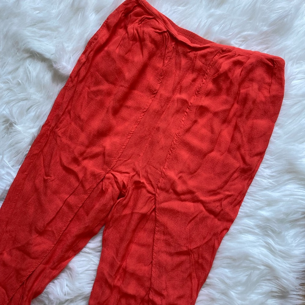 Pink Stitch High Slit Pant - Size 4 - Bright Pink